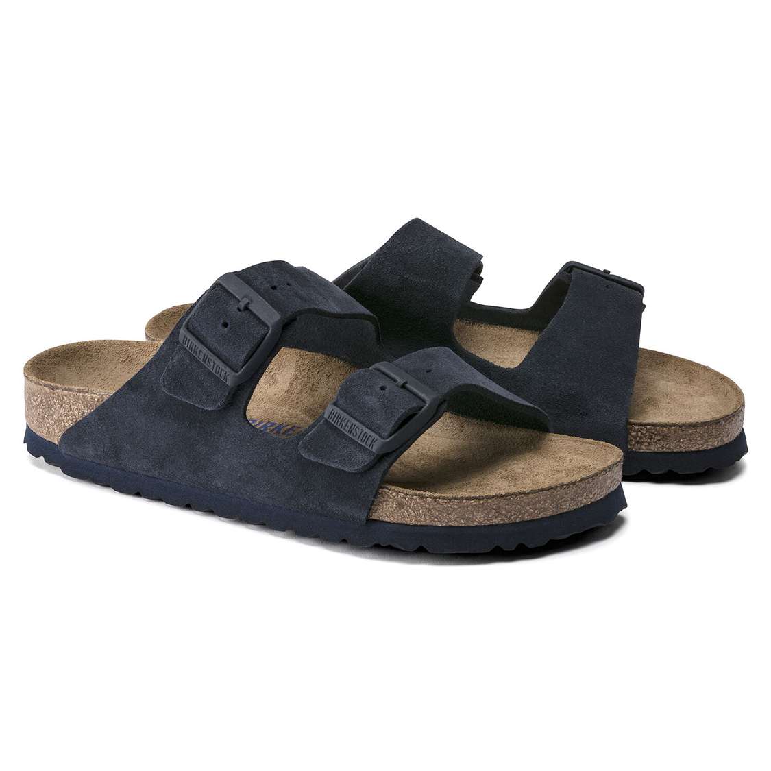 Blue Birkenstock Arizona Soft Footbed Suede Leather Women's Two Strap Sandals | 1cMdWV24Xqf