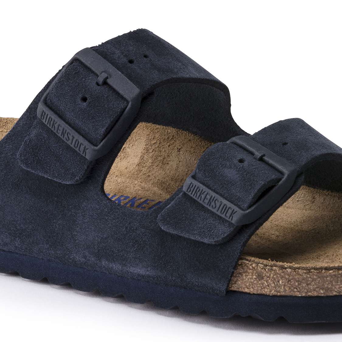 Blue Birkenstock Arizona Soft Footbed Suede Leather Women's Two Strap Sandals | 1cMdWV24Xqf