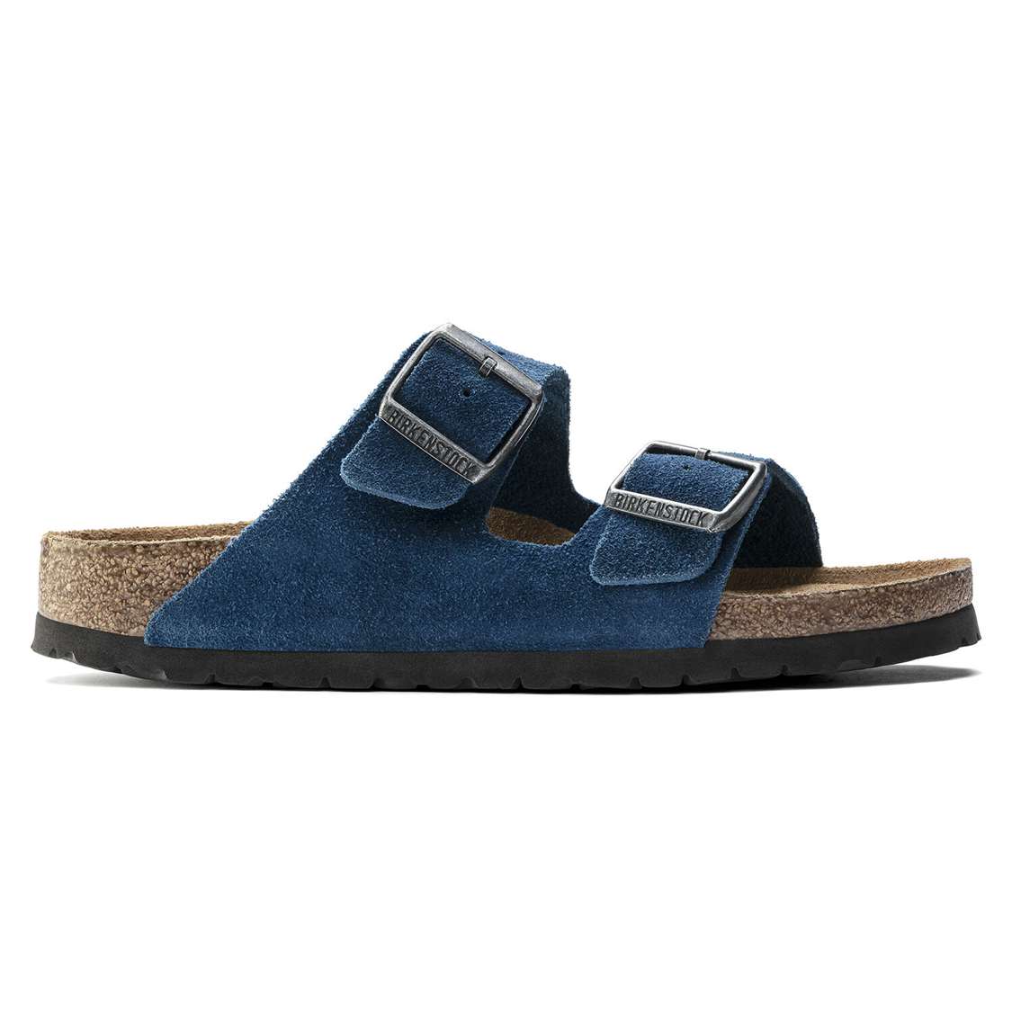 Blue Birkenstock Arizona Soft Footbed Suede Leather Men's Two Strap Sandals | Pje4FfpELBw