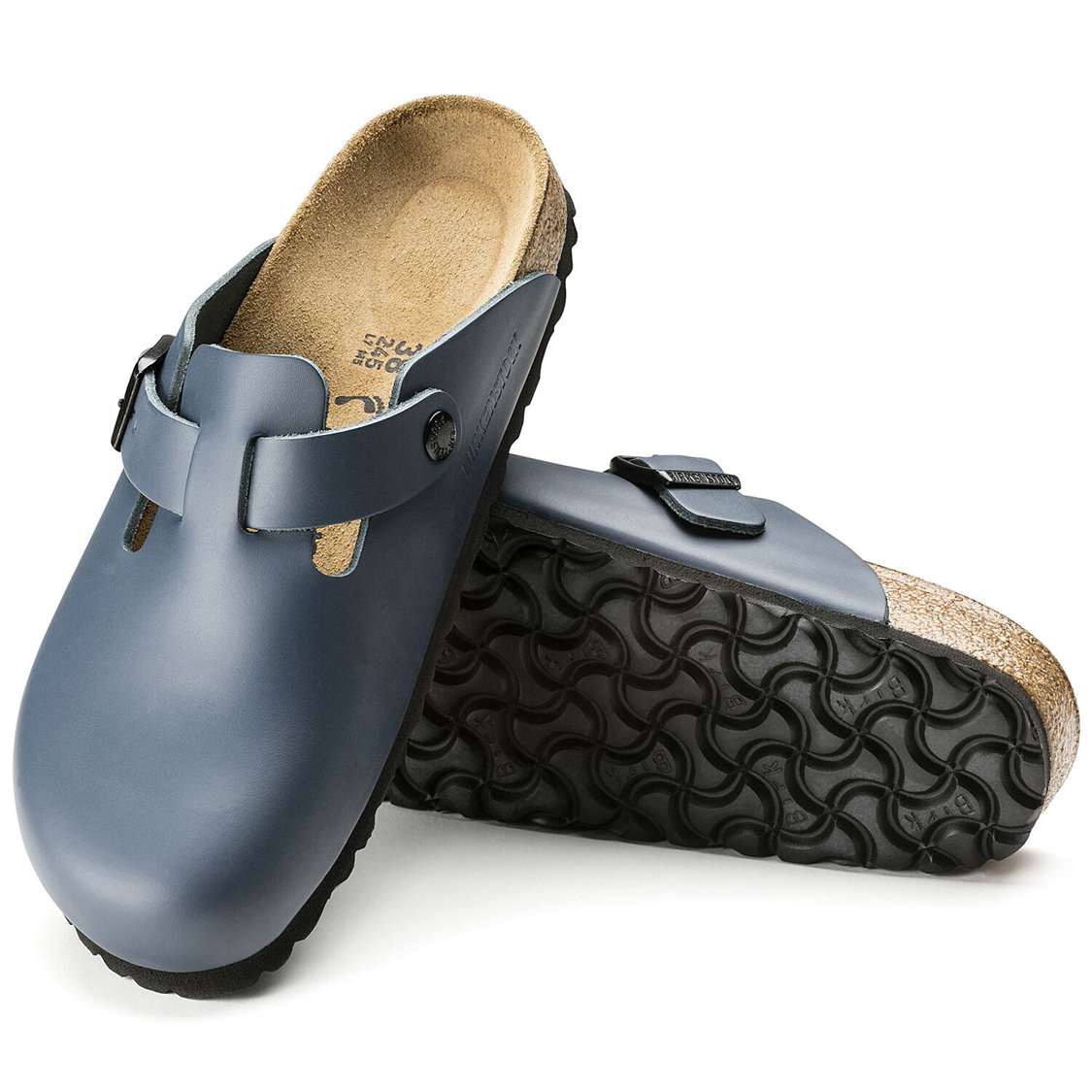 Blue Birkenstock Boston Leather Men's Clogs | 8ji6BWgkkDu