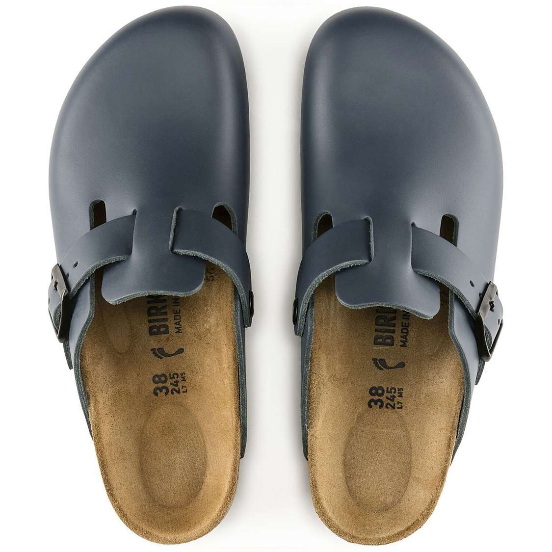 Blue Birkenstock Boston Leather Men's Clogs | 8ji6BWgkkDu