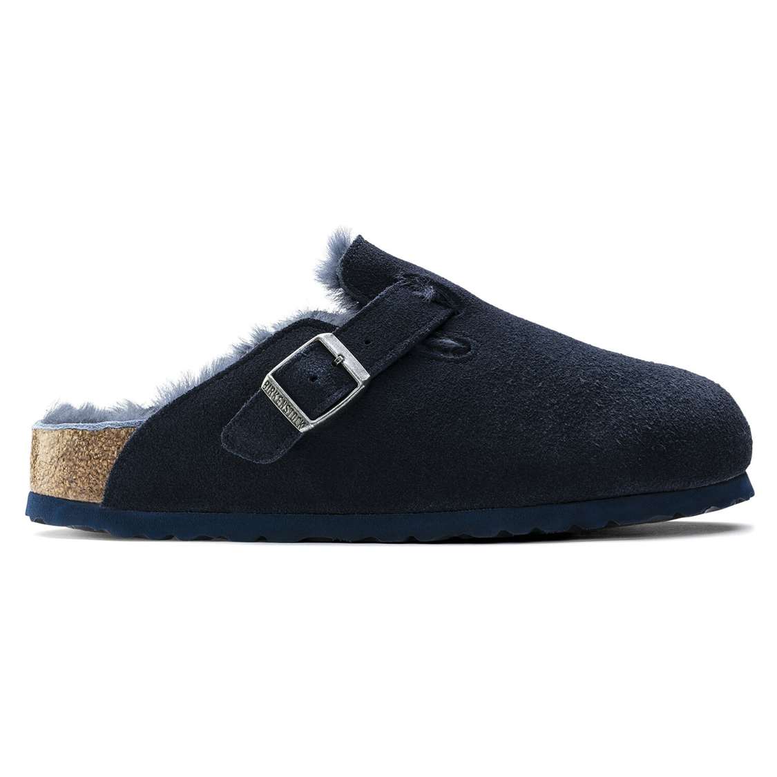 Blue Birkenstock Boston Shearling Suede Leather Women's Clogs | eEbLEWEaRkS