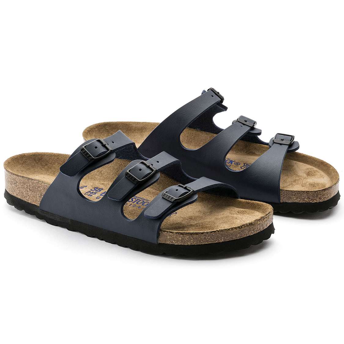 Blue Birkenstock Florida Soft Footbed Birko-Flor Women's Multi Strap Sandals | rIzjLxGSmbi