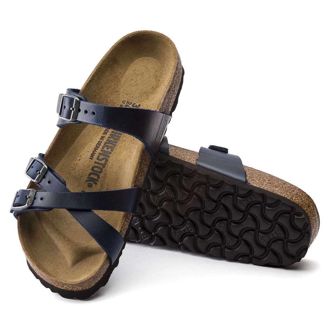 Blue Birkenstock Franca Oiled Leather Women's Multi Strap Sandals | hQbCC1uyKHP