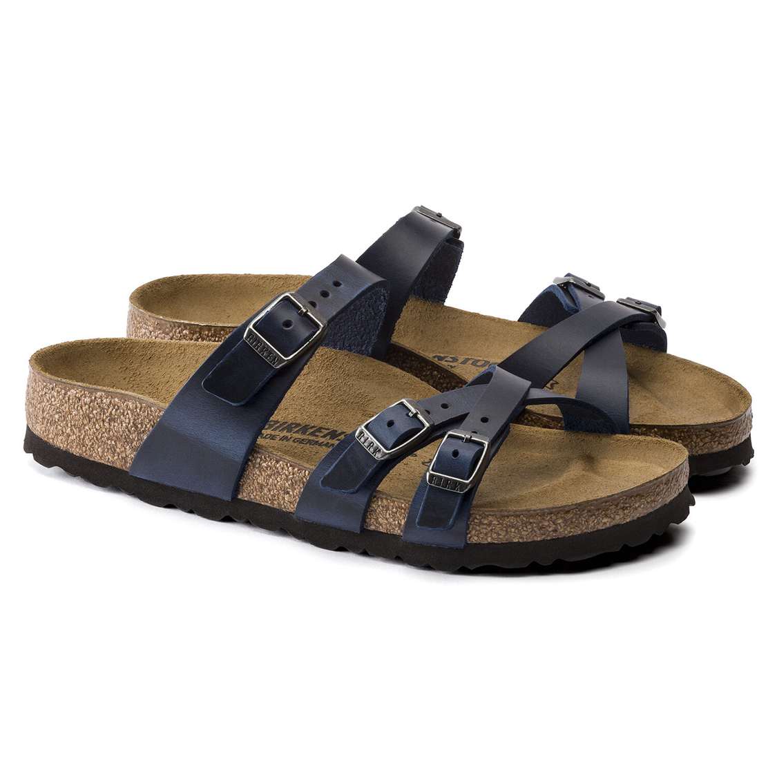 Blue Birkenstock Franca Oiled Leather Women's Multi Strap Sandals | hQbCC1uyKHP