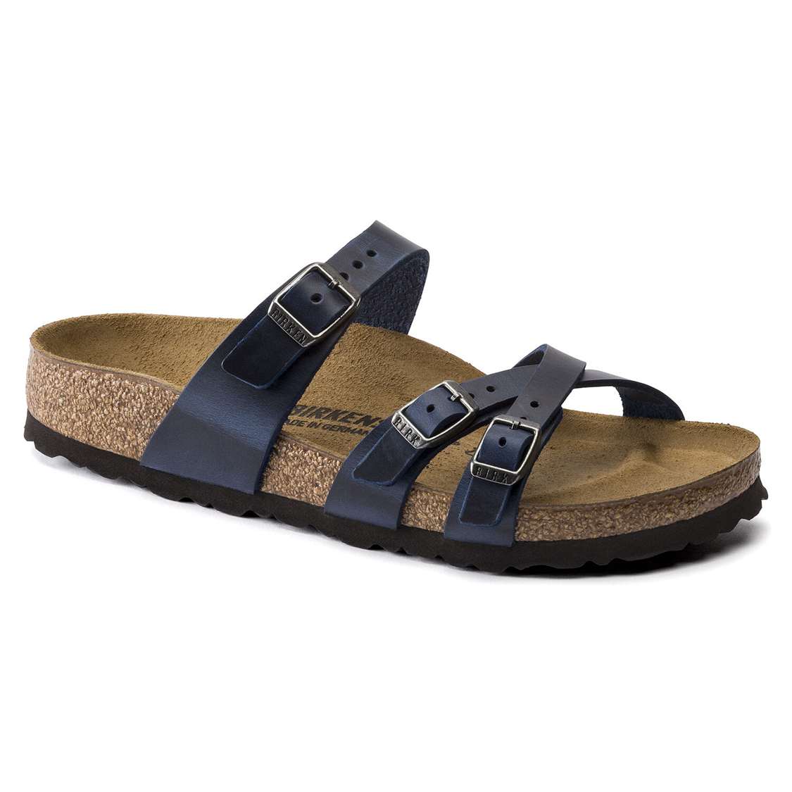 Blue Birkenstock Franca Oiled Leather Women\'s Multi Strap Sandals | hQbCC1uyKHP