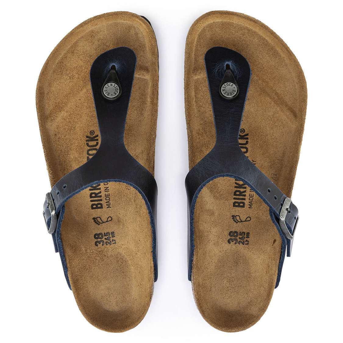 Blue Birkenstock Gizeh Oiled Leather Men's Thong | zuKhxCv9cyE