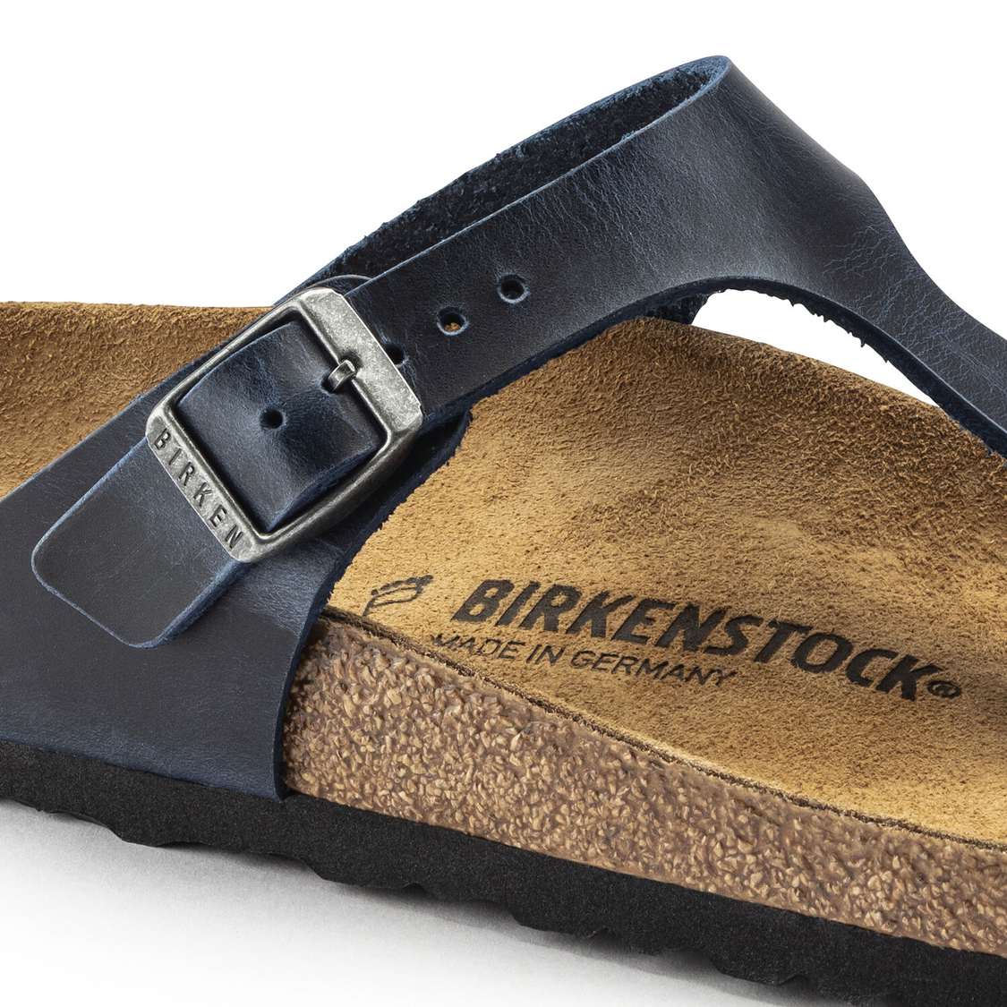 Blue Birkenstock Gizeh Oiled Leather Men's Thong | zuKhxCv9cyE