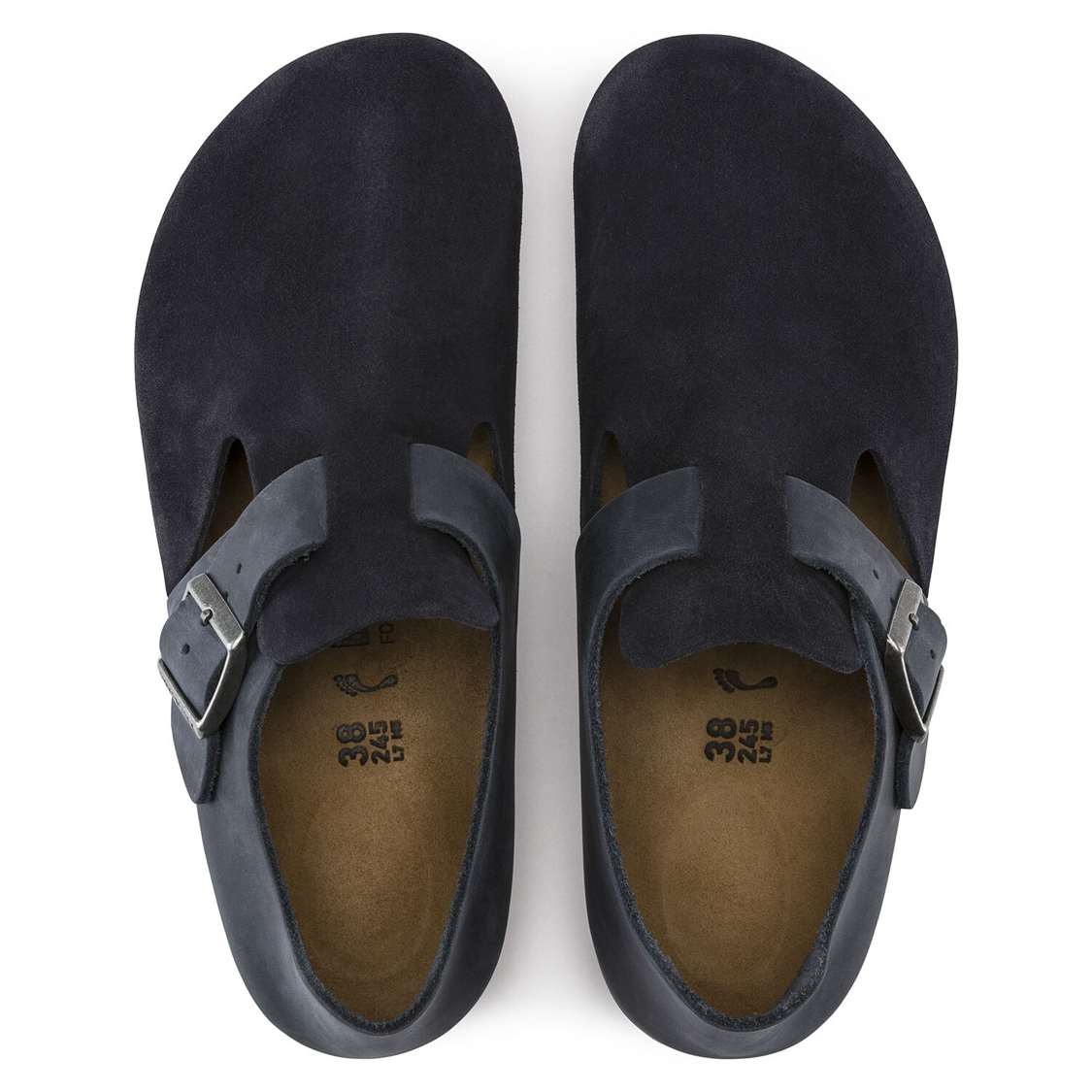 Blue Birkenstock London Oiled Leather/Suede Leather Women's Low Shoes | Db9OmWzCoUV