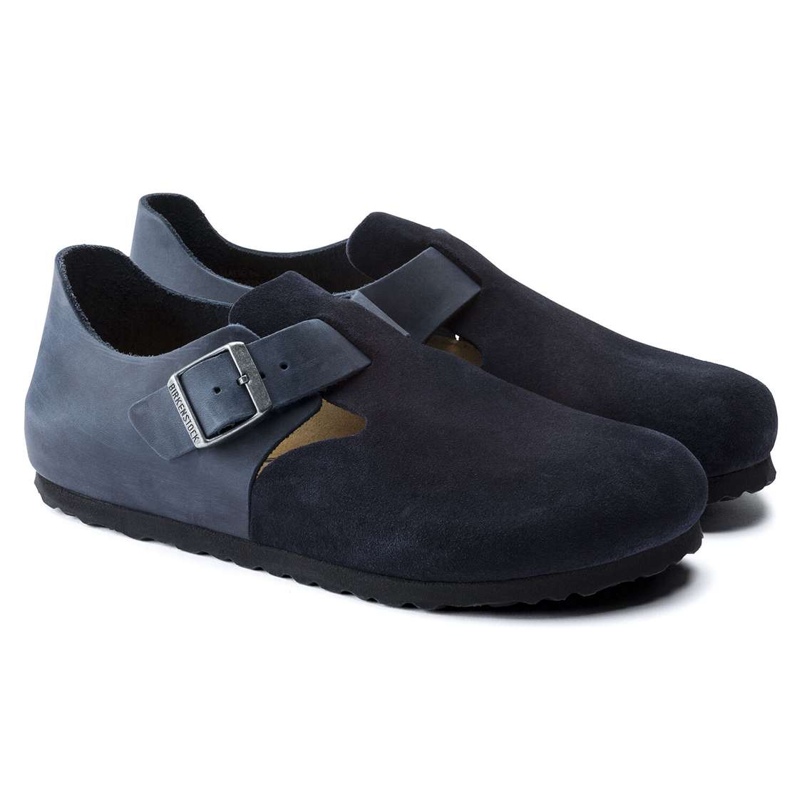 Blue Birkenstock London Oiled Leather/Suede Leather Women's Low Shoes | Db9OmWzCoUV