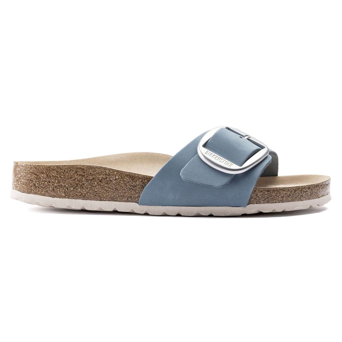 Blue Birkenstock Madrid Big Buckle Nubuck Leather Women's One Strap Sandals | tPqW6l8md5l