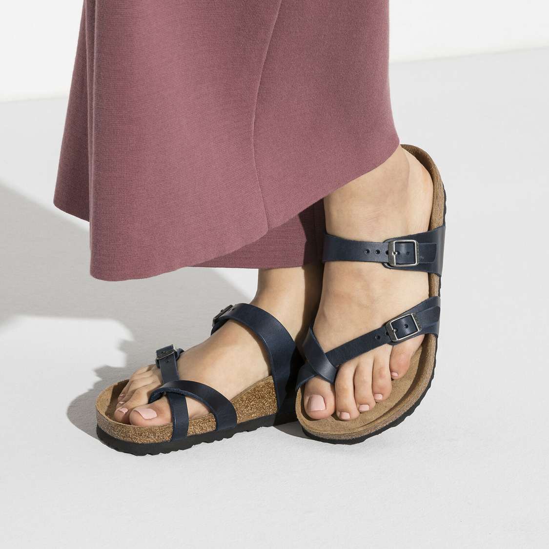 Blue Birkenstock Mayari Oiled Leather Women's Multi Strap Sandals | 1WJnRqTpAan