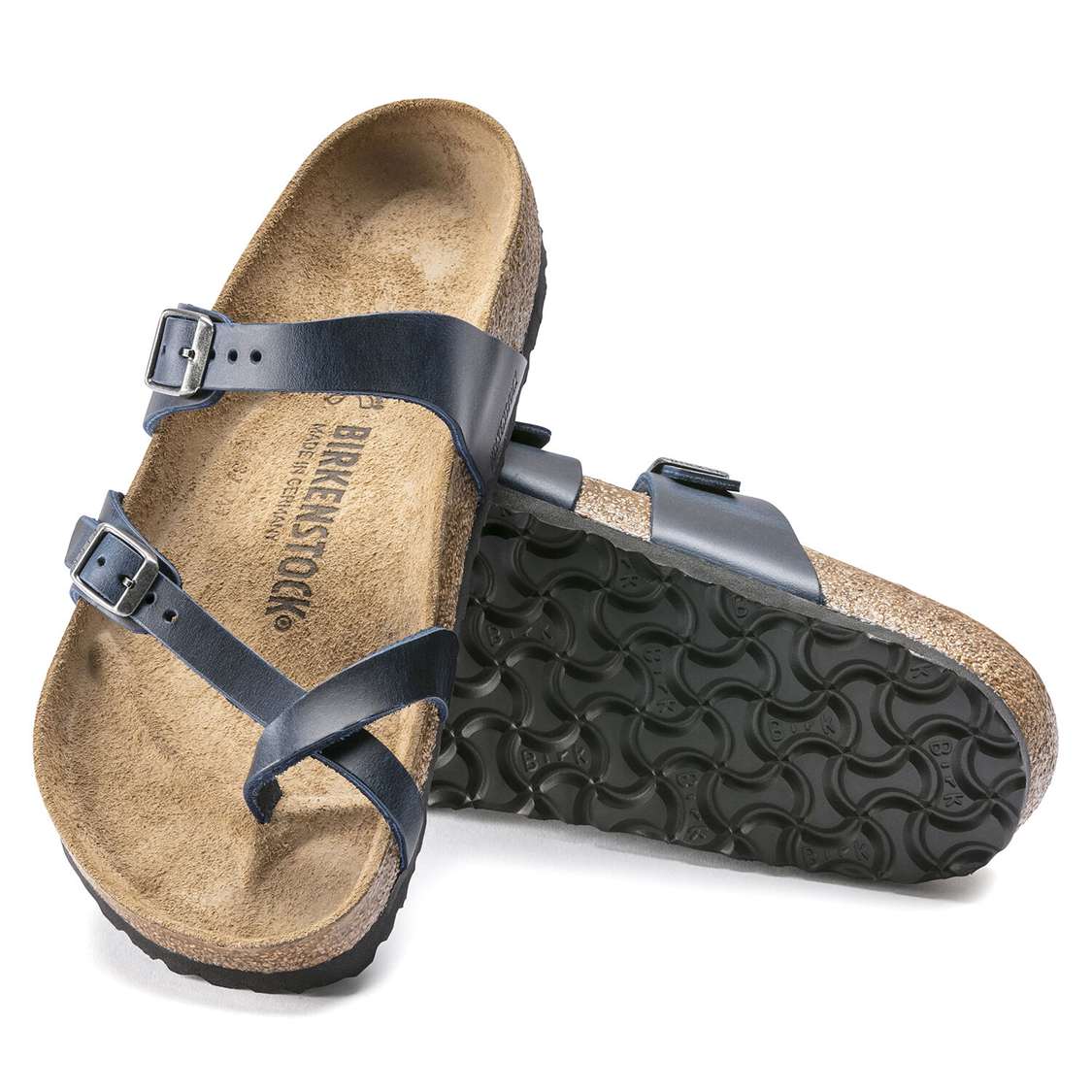 Blue Birkenstock Mayari Oiled Leather Women's Multi Strap Sandals | 1WJnRqTpAan