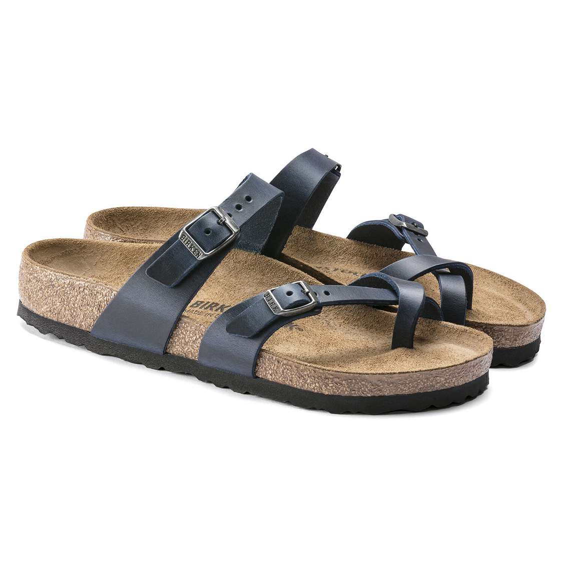 Blue Birkenstock Mayari Oiled Leather Women's Multi Strap Sandals | 1WJnRqTpAan