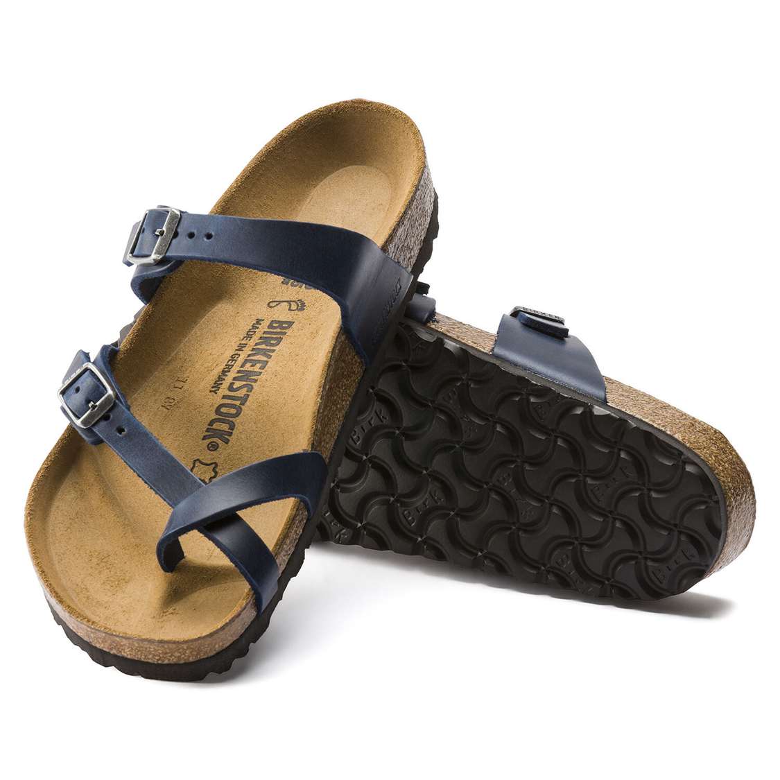 Blue Birkenstock Mayari Oiled Leather Women's Thong | b3s6R4o3OId