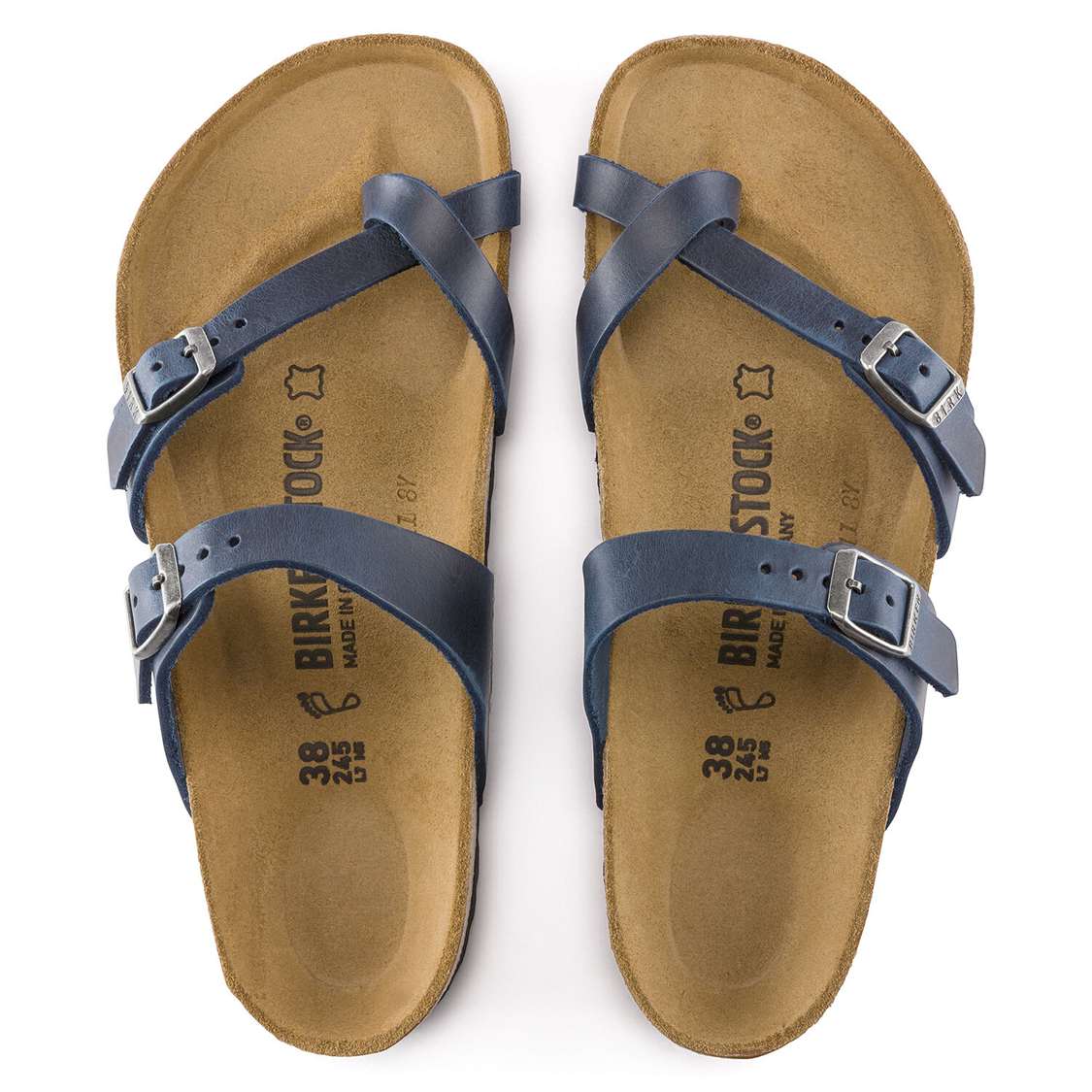 Blue Birkenstock Mayari Oiled Leather Women's Thong | b3s6R4o3OId