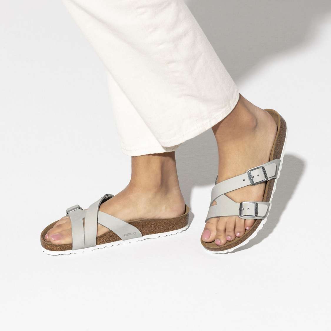 Blue Birkenstock Yao Nubuck Leather Women's Two Strap Sandals | TkXoGgikUCS