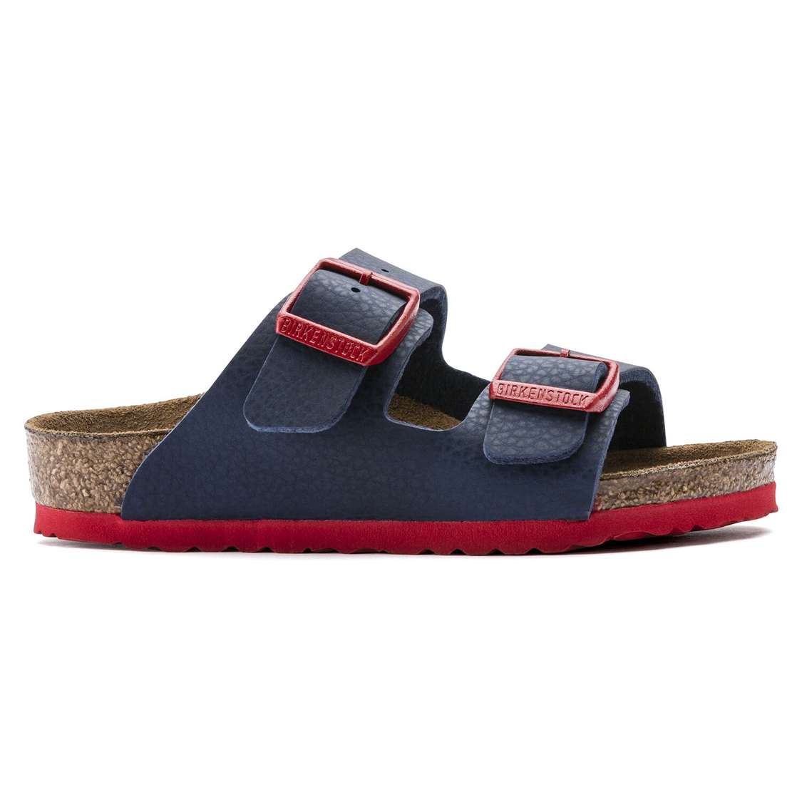 Blue Red Birkenstock Arizona Birko-Flor Kids' Girls Sandals | 9ejU1AYELX9