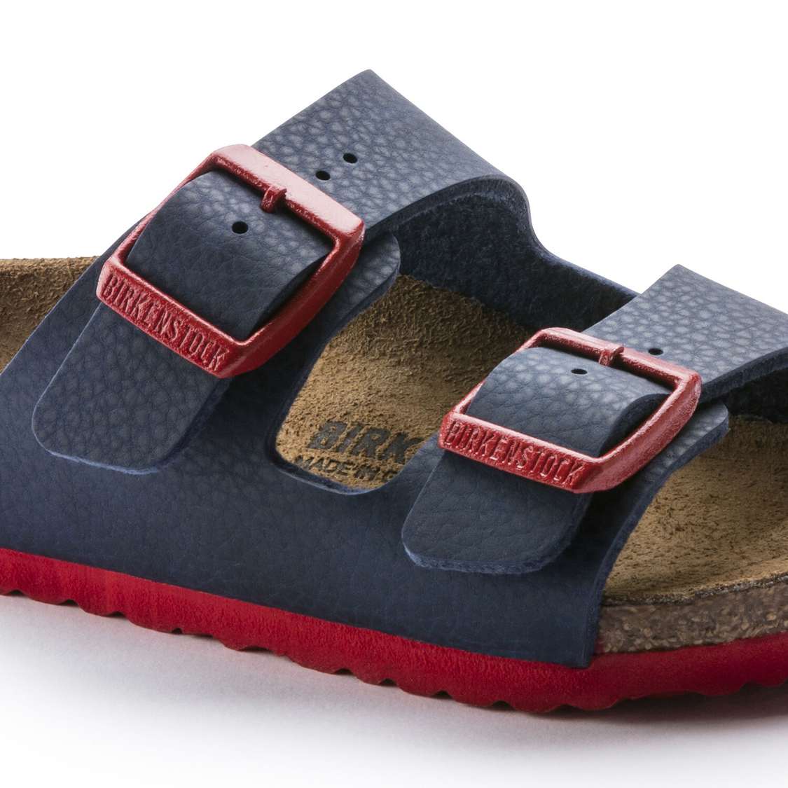 Blue Red Birkenstock Arizona Birko-Flor Kids' Girls Sandals | 9ejU1AYELX9