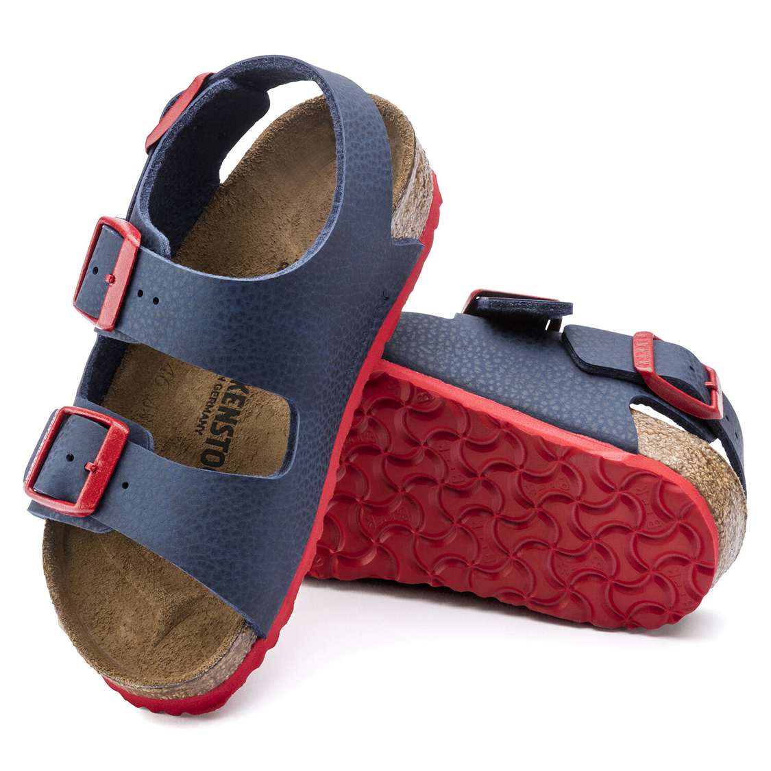 Blue Red Birkenstock Milano Birko-Flor Kids' Boys Sandals | wZC3X4jIJQh