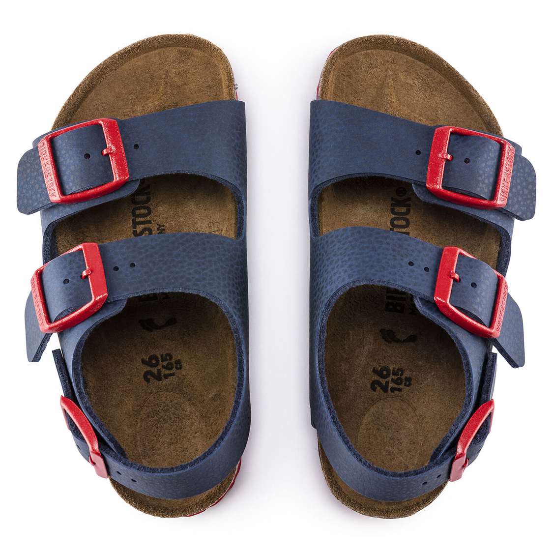 Blue Red Birkenstock Milano Birko-Flor Kids' Boys Sandals | wZC3X4jIJQh