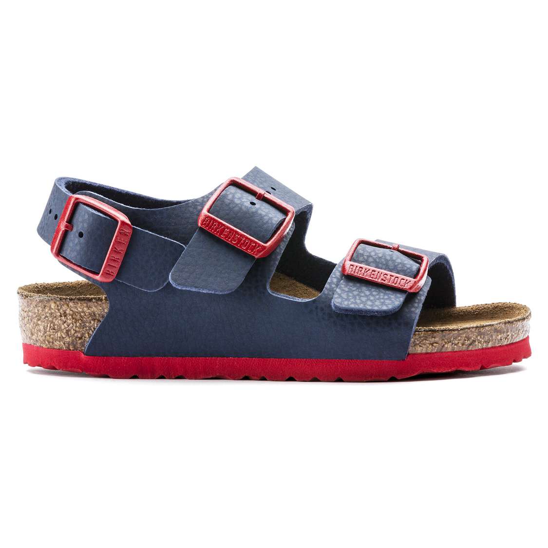 Blue Red Birkenstock Milano Birko-Flor Kids' Boys Sandals | wZC3X4jIJQh