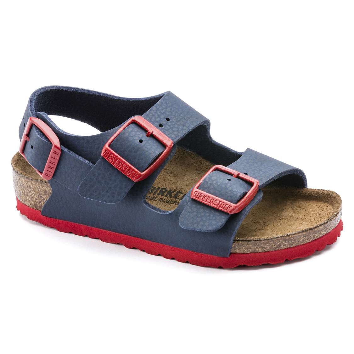 Blue Red Birkenstock Milano Birko-Flor Kids\' Boys Sandals | wZC3X4jIJQh