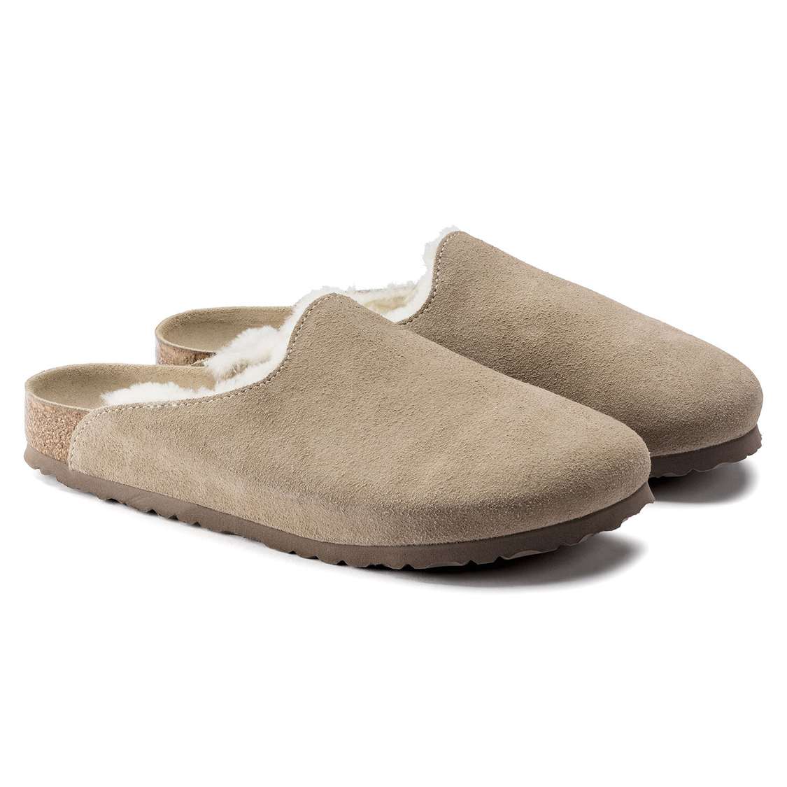 Brown Birkenstock Amsterdam Shearling Suede Leather Men's Clogs | QMzURAkxmyl