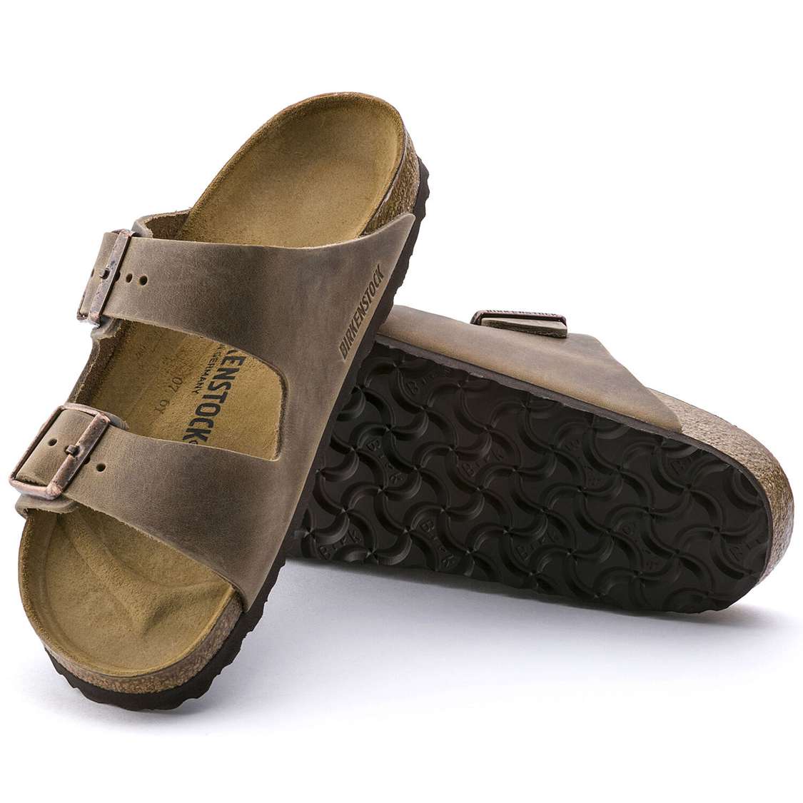 Brown Birkenstock Arizona Oiled Leather Women's Two Strap Sandals | GYSbfDDyYPn