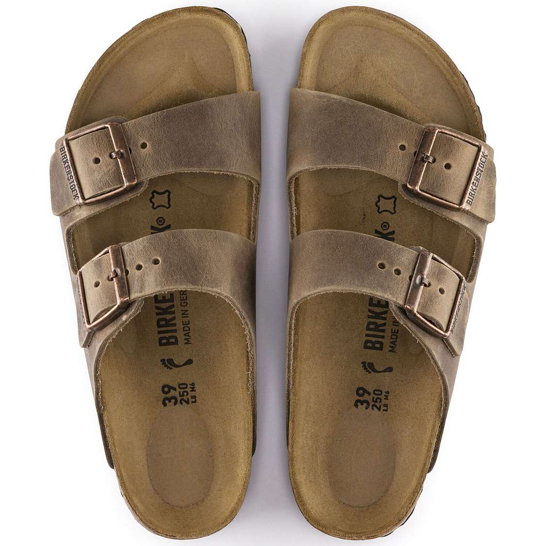 Brown Birkenstock Arizona Oiled Leather Women's Two Strap Sandals | GYSbfDDyYPn