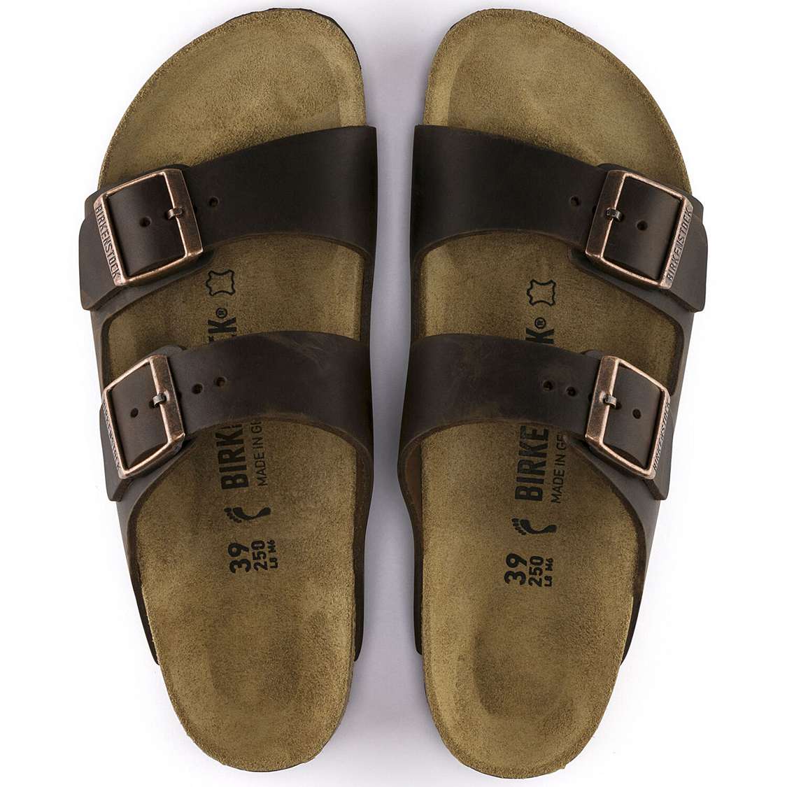 Brown Birkenstock Arizona Oiled Leather Women's Two Strap Sandals | Hgd7bYjxhKU