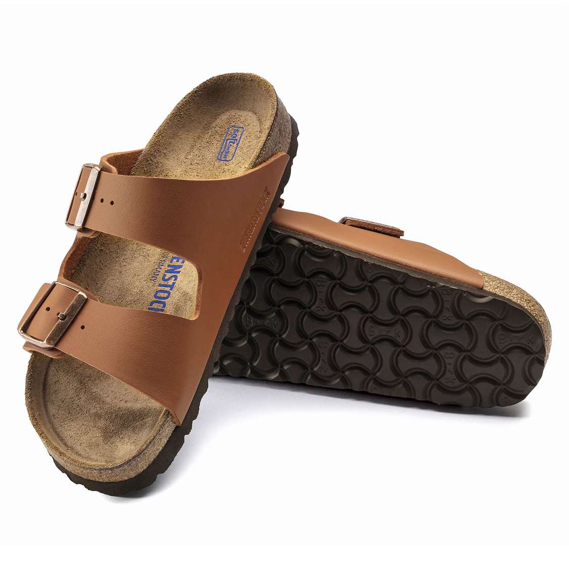 Brown Birkenstock Arizona Soft Footbed Birko-Flor Men's Two Strap Sandals | 8PNbIsCR64q