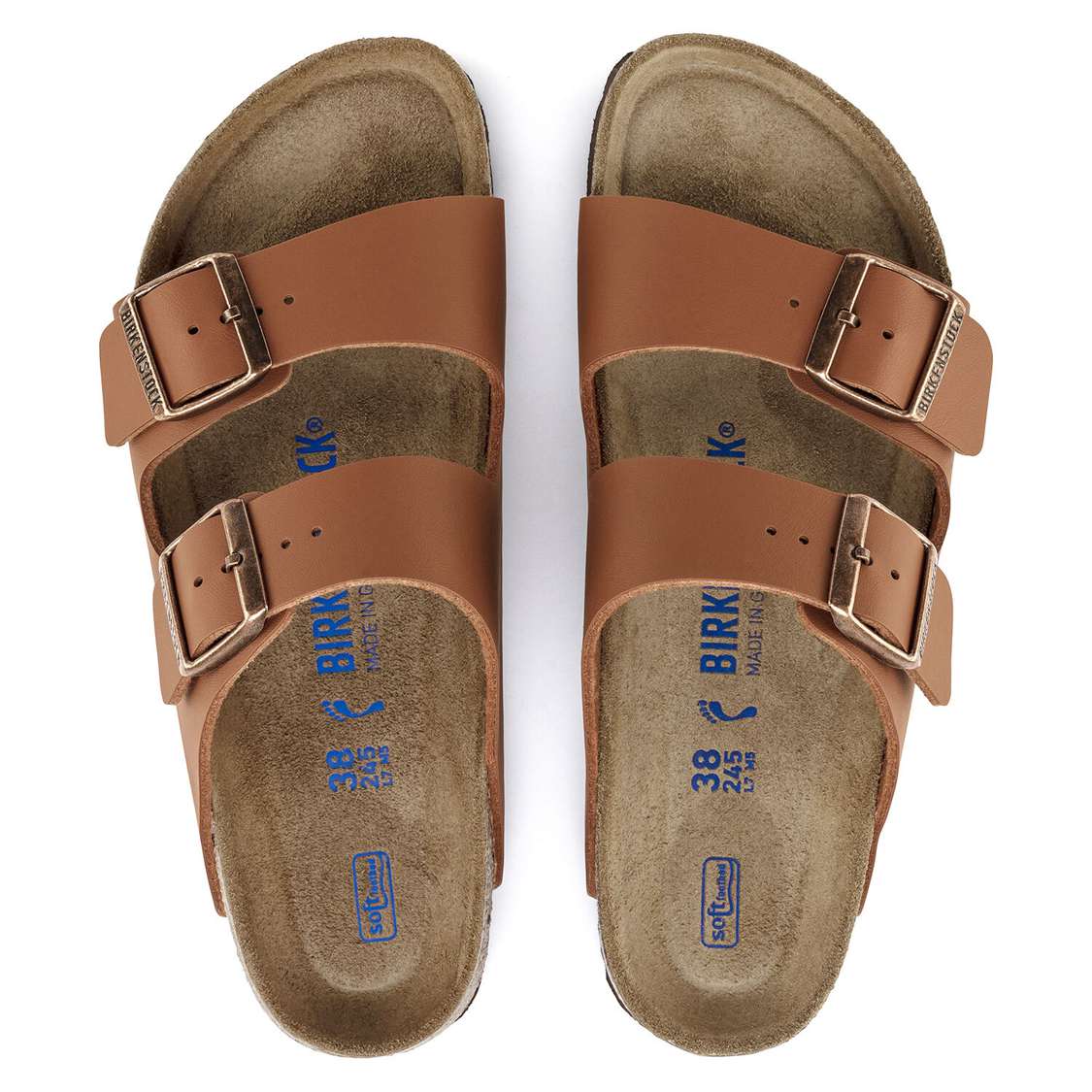 Brown Birkenstock Arizona Soft Footbed Birko-Flor Men's Two Strap Sandals | 8PNbIsCR64q