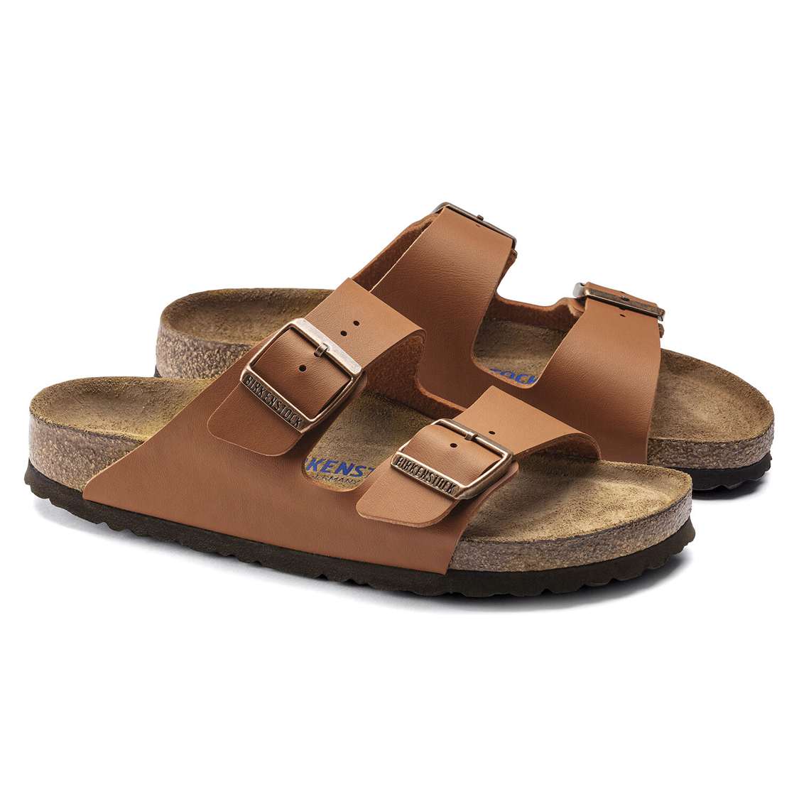 Brown Birkenstock Arizona Soft Footbed Birko-Flor Men's Two Strap Sandals | 8PNbIsCR64q