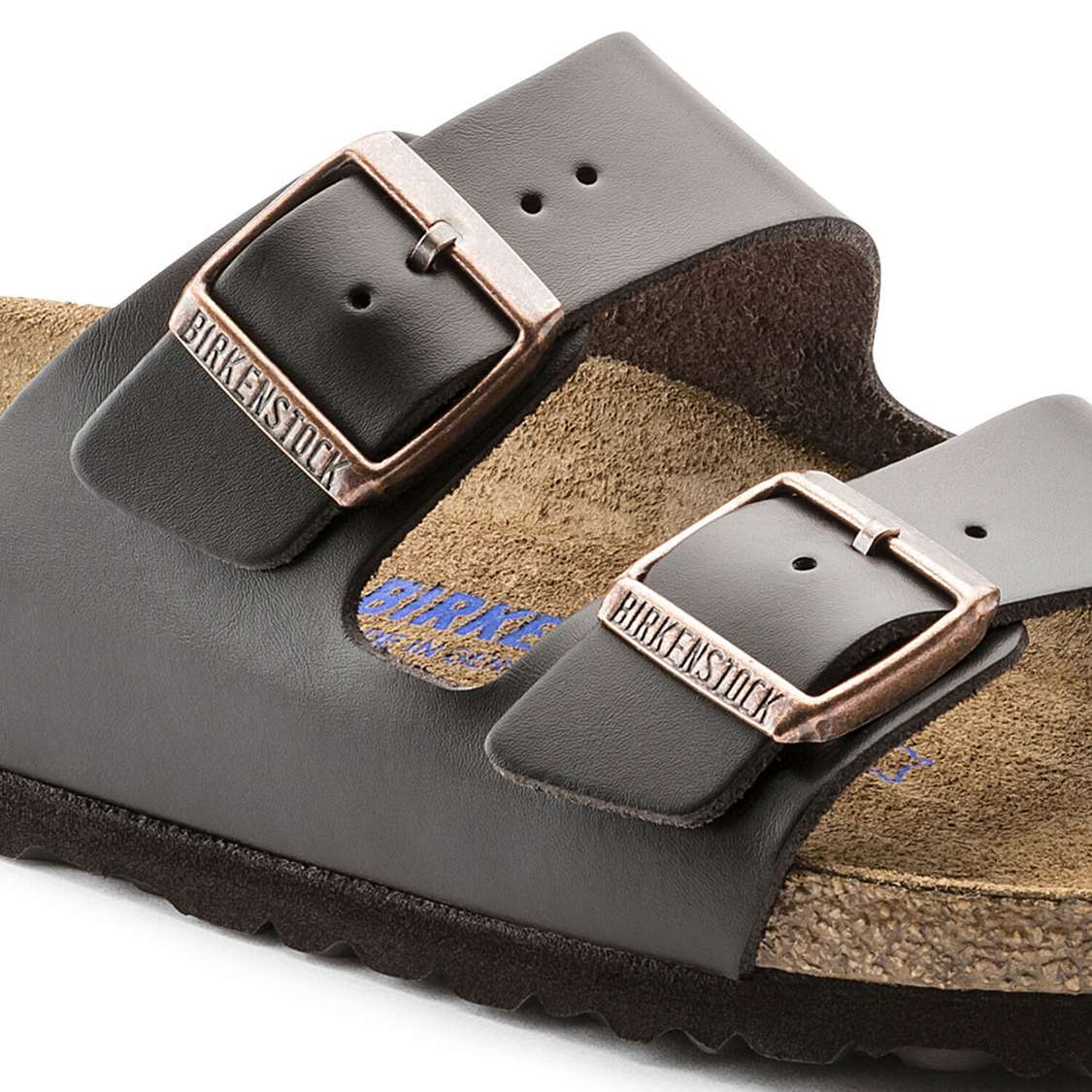 Brown Birkenstock Arizona Soft Footbed Leather Men's Two Strap Sandals | 5csc4BON8wA