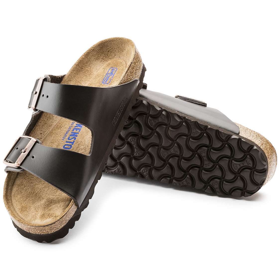 Brown Birkenstock Arizona Soft Footbed Leather Women's Two Strap Sandals | HtEJmWkc7Cw