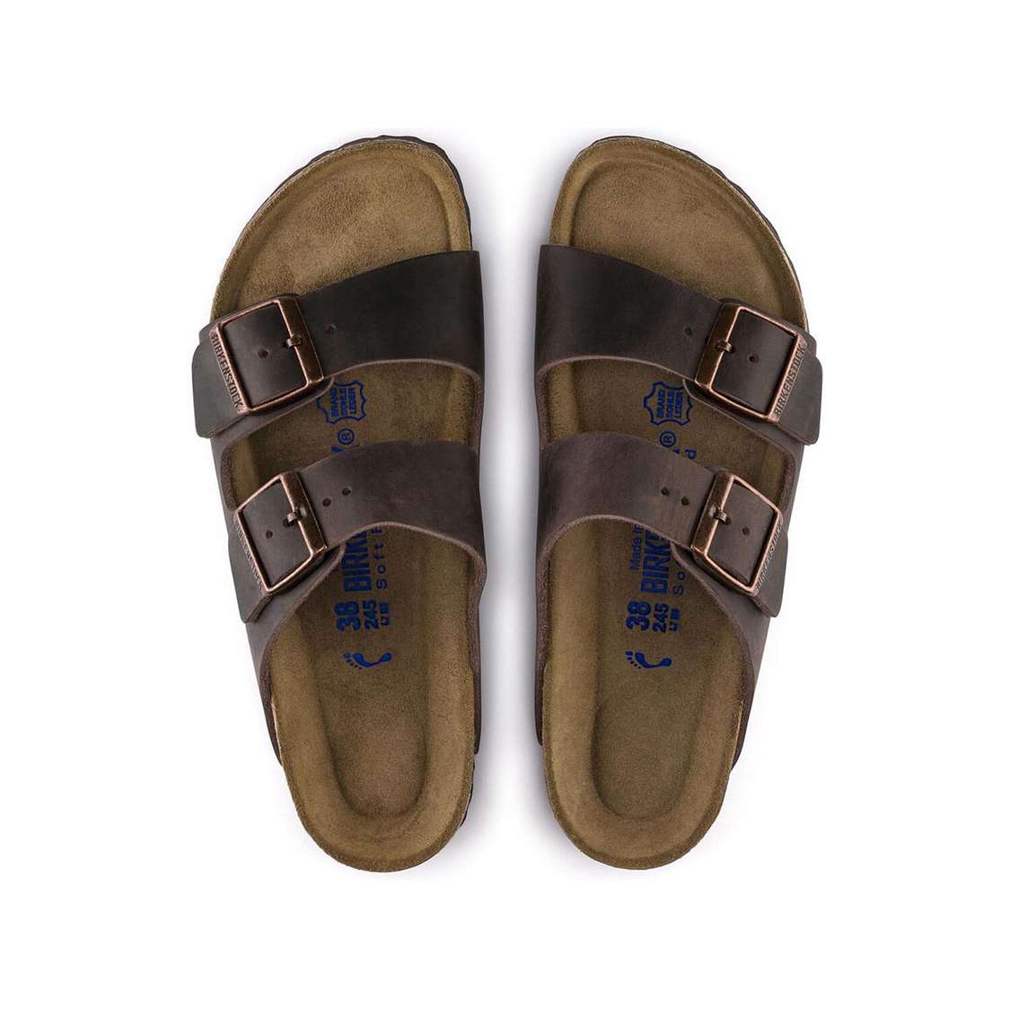 Brown Birkenstock Arizona Soft Footbed Oiled Nubuck Leather Women's Two Strap Sandals | G2JtsogloGP