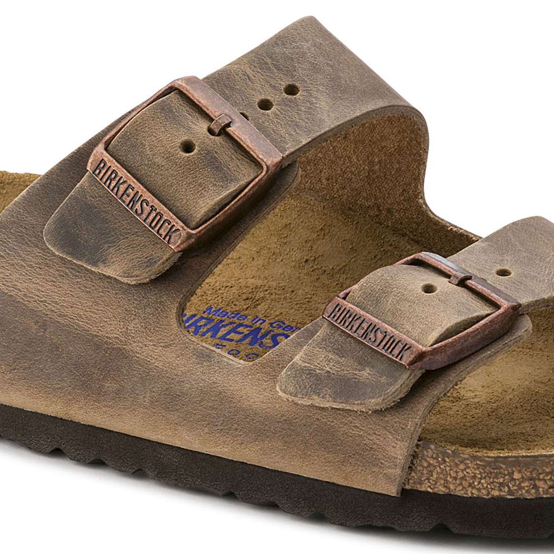 Brown Birkenstock Arizona Soft Footbed Oiled Nubuck Leather Men's Two Strap Sandals | HBD4BA7BxNq