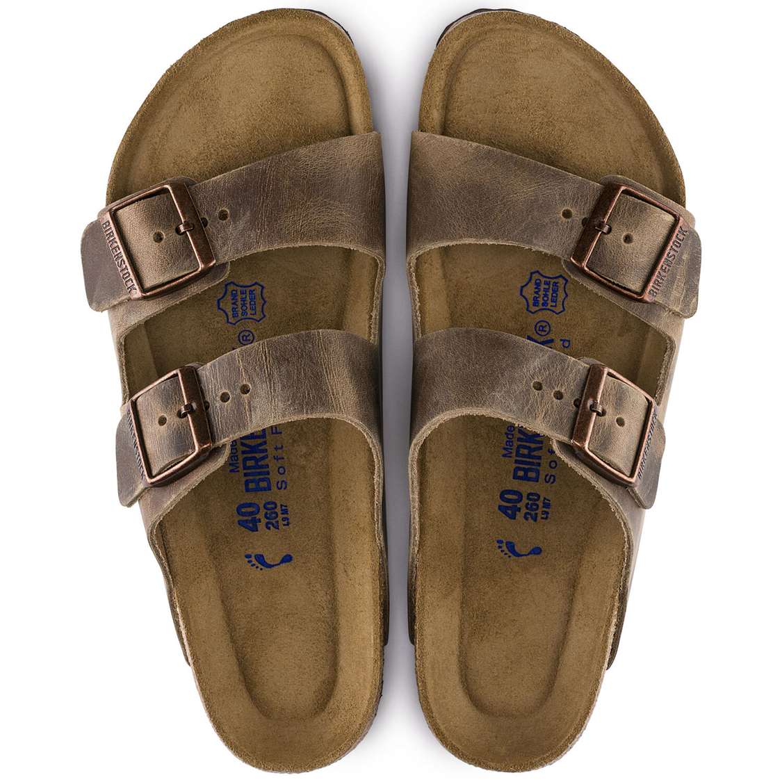 Brown Birkenstock Arizona Soft Footbed Oiled Nubuck Leather Women's Two Strap Sandals | nKlumxgQBva