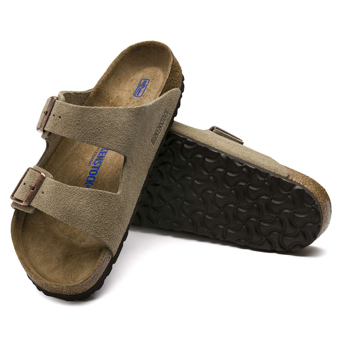 Brown Birkenstock Arizona Soft Footbed Suede Leather Women's Two Strap Sandals | Nsz1sEO4dl3