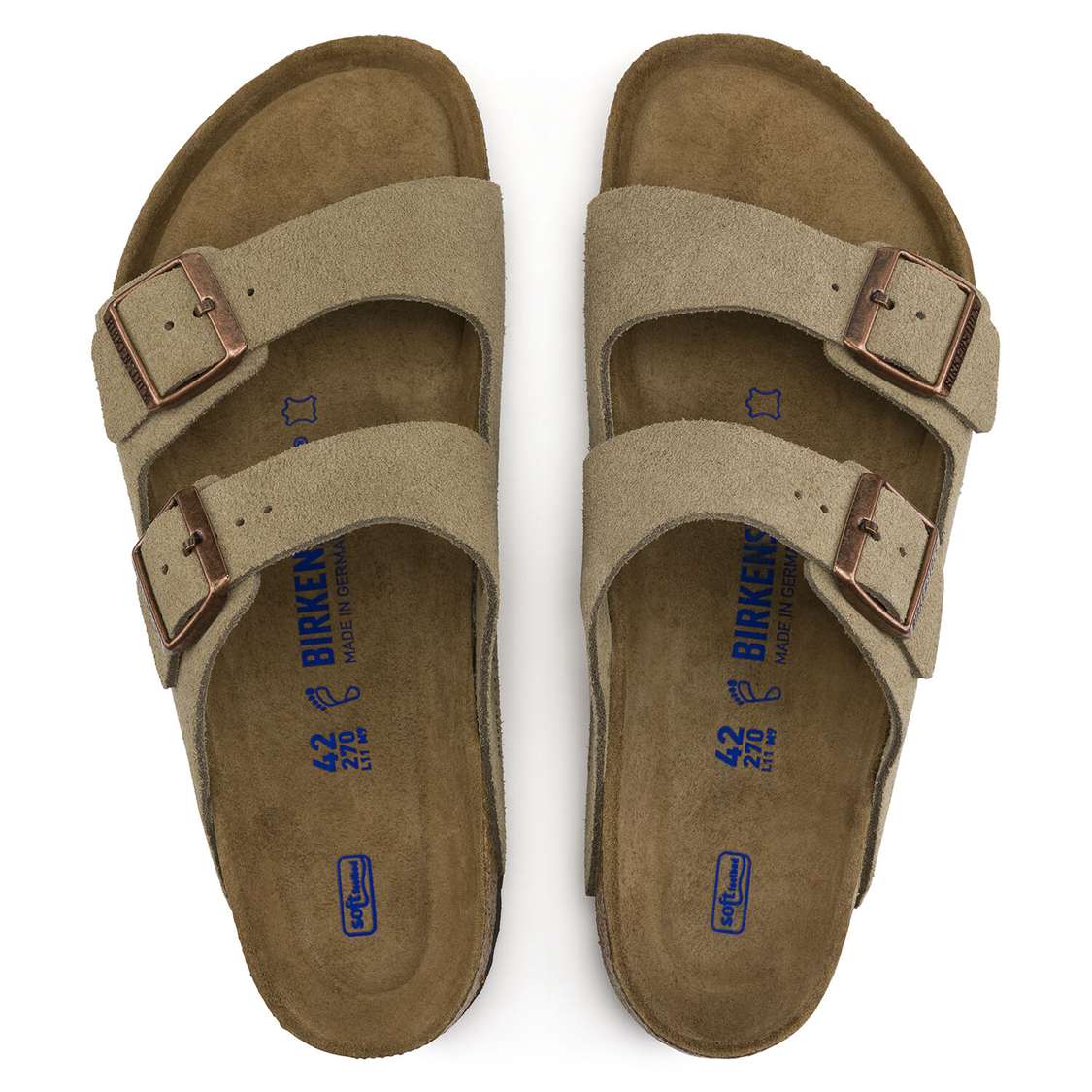 Brown Birkenstock Arizona Soft Footbed Suede Leather Women's Two Strap Sandals | Nsz1sEO4dl3