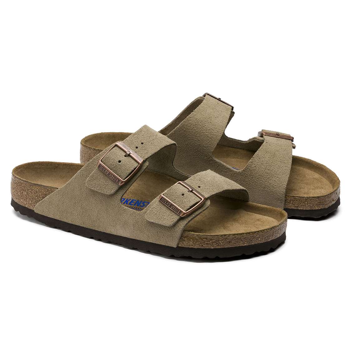 Brown Birkenstock Arizona Soft Footbed Suede Leather Women's Two Strap Sandals | Nsz1sEO4dl3