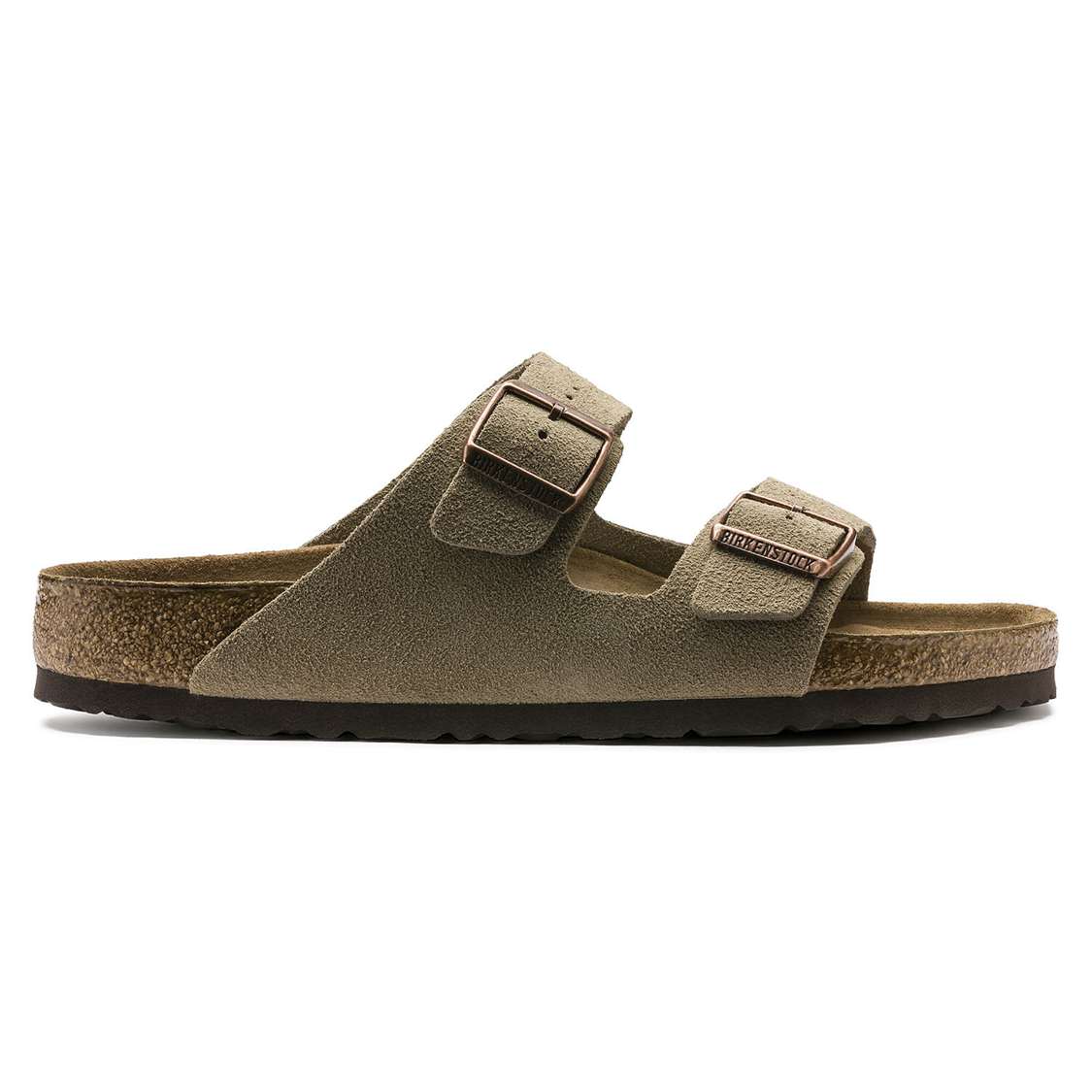 Brown Birkenstock Arizona Soft Footbed Suede Leather Women's Two Strap Sandals | Nsz1sEO4dl3