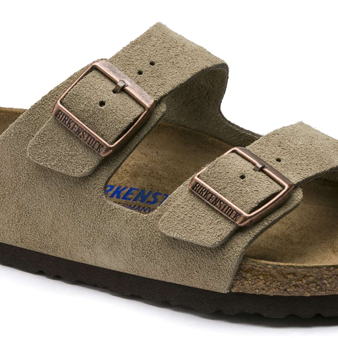 Brown Birkenstock Arizona Soft Footbed Suede Leather Women's Two Strap Sandals | Nsz1sEO4dl3