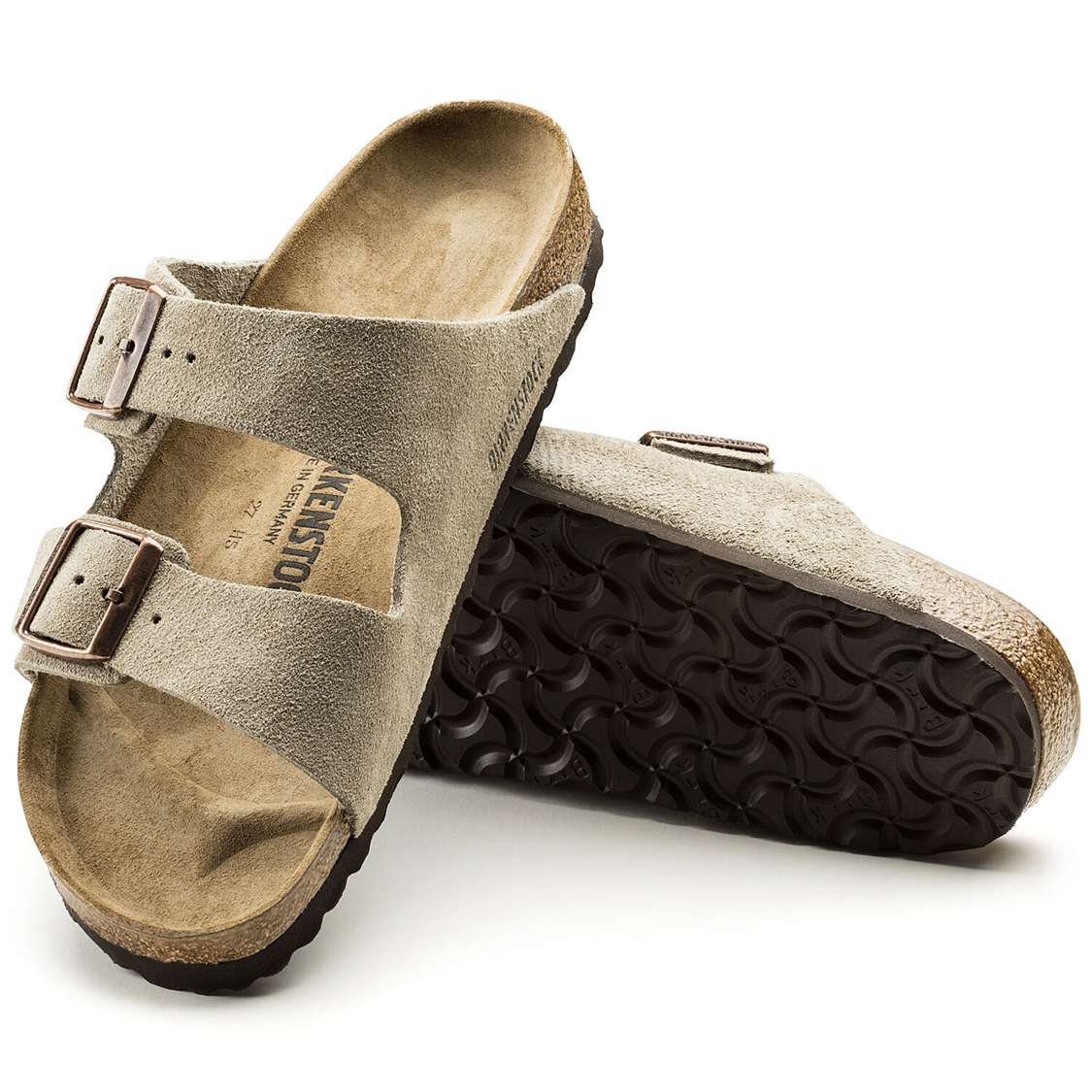 Brown Birkenstock Arizona Suede Leather Women's Two Strap Sandals | eLu9pSFdc84