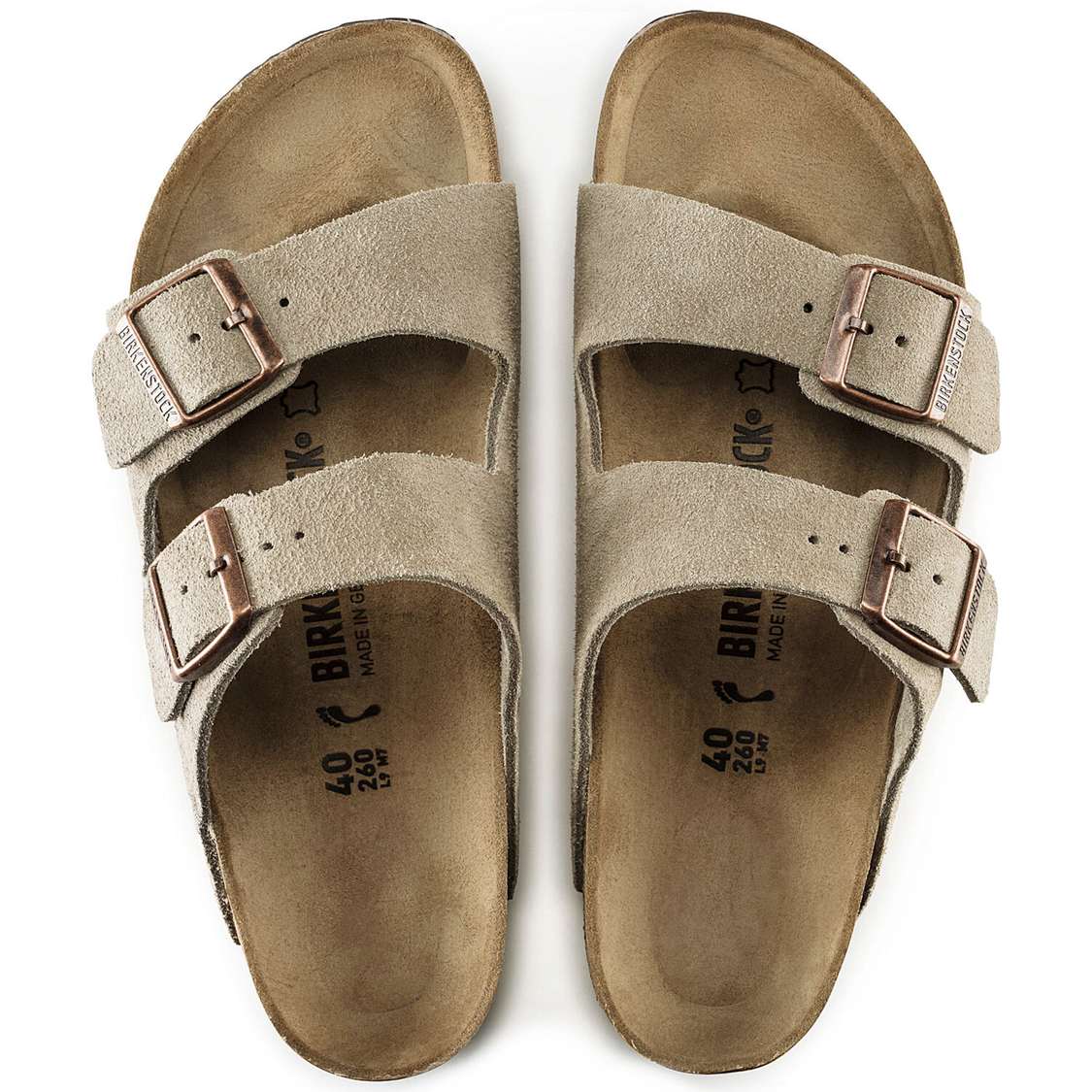 Brown Birkenstock Arizona Suede Leather Women's Two Strap Sandals | eLu9pSFdc84