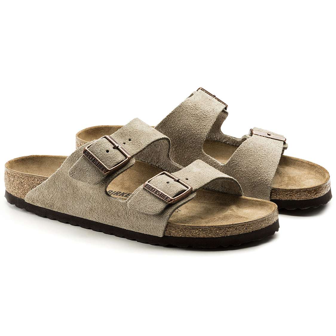 Brown Birkenstock Arizona Suede Leather Women's Two Strap Sandals | eLu9pSFdc84