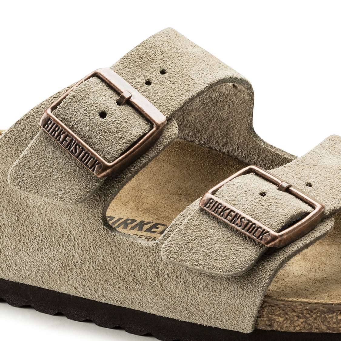 Brown Birkenstock Arizona Suede Leather Women's Two Strap Sandals | eLu9pSFdc84