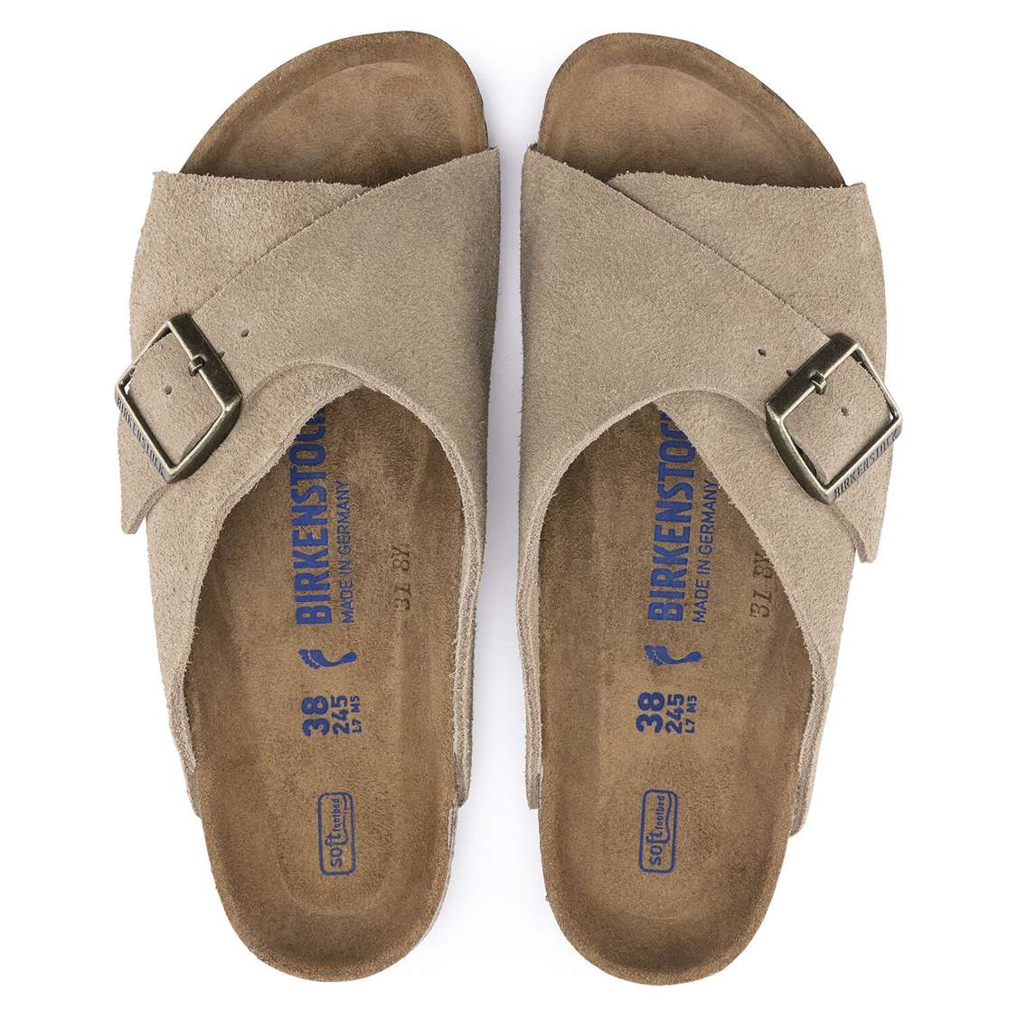 Brown Birkenstock Arosa Soft Footbed Suede Leather Women's Two Strap Sandals | 4YKEeedYtHs