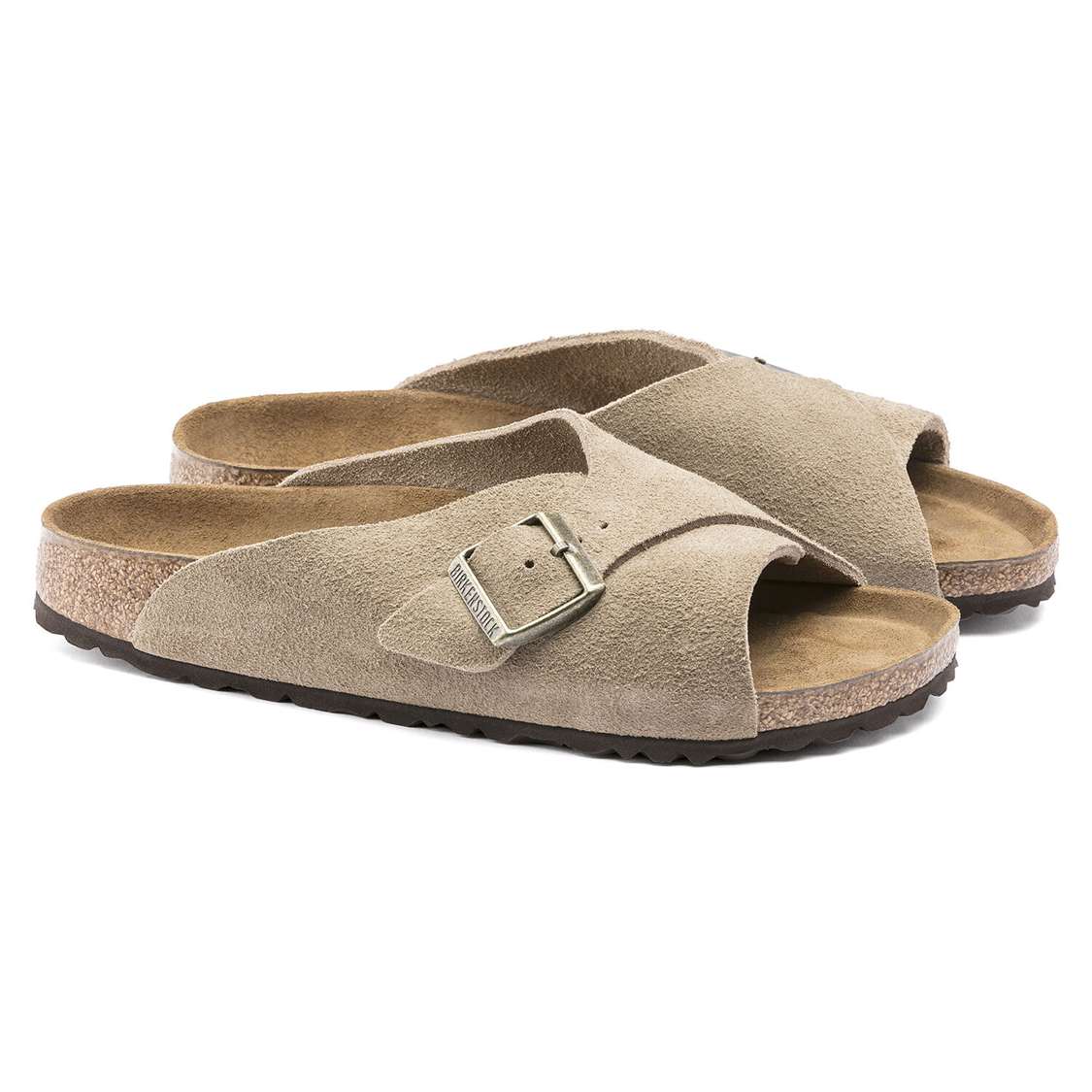 Brown Birkenstock Arosa Soft Footbed Suede Leather Women's Two Strap Sandals | 4YKEeedYtHs